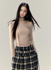 할로우 스트랩 홀터 티셔츠